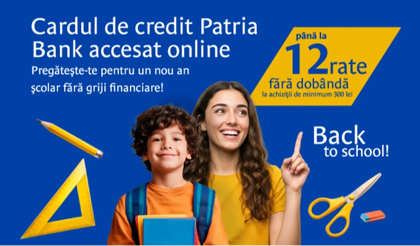 Card de credit accesibil online, cu solicitare rapidă, lansat de Patria Bank