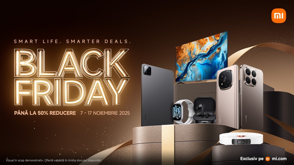 Campanie Black Friday 2025 la Xiaomi România, pe website-ul propriu și în rețelele partenere